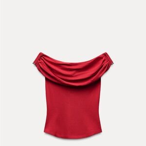 Zara Red Off-Shoulder top